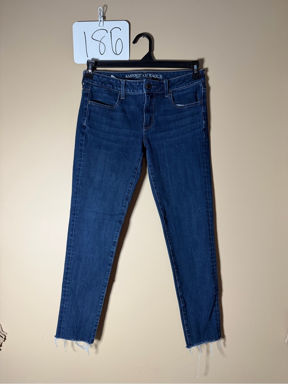 American Eagle Outfitters Navy Cropped High-Rise Skinny Jeans size 6 long